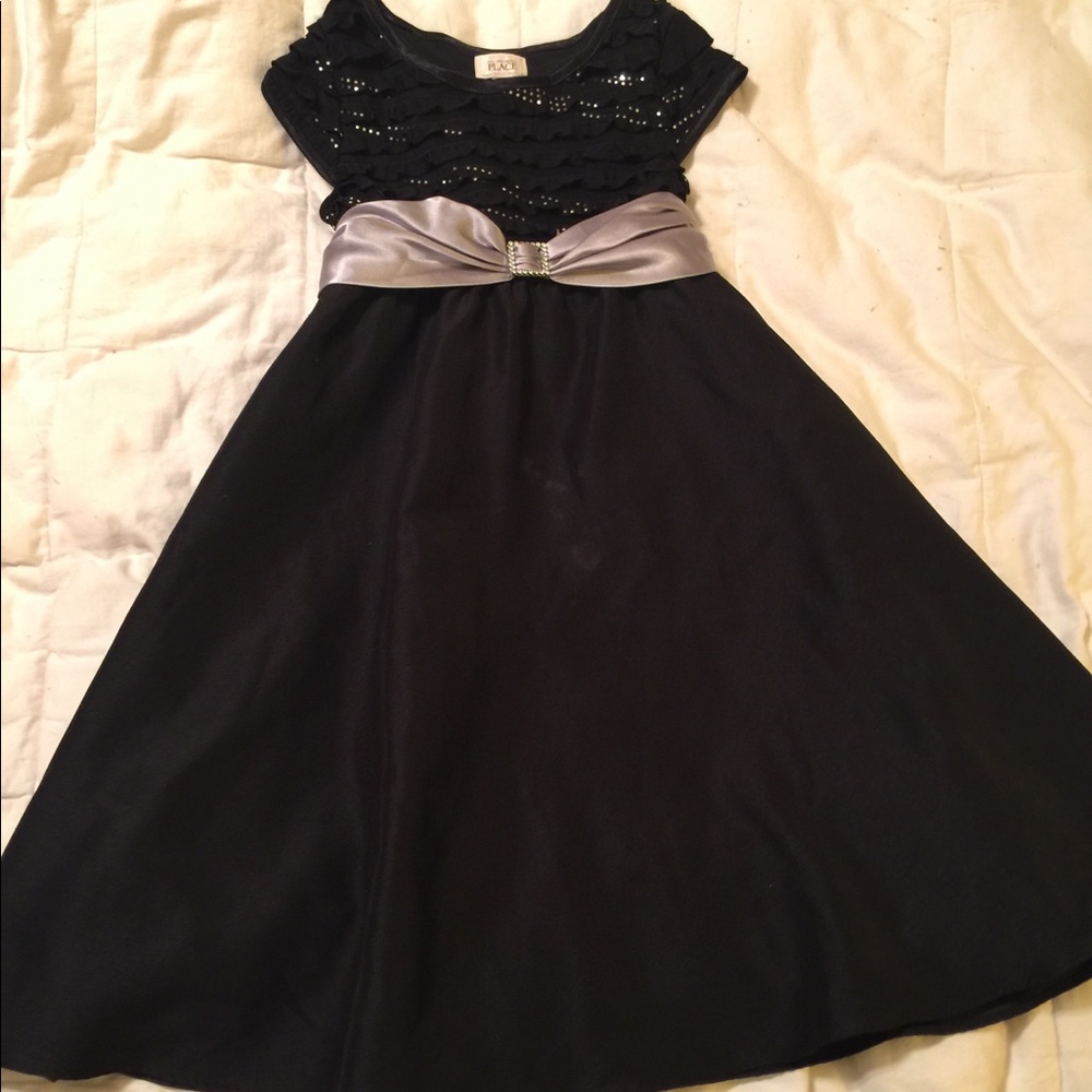 The Children’s Place Sparkle Top Black Dress Sz 10